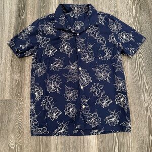GAP Navy and White Floral Boys Shirt